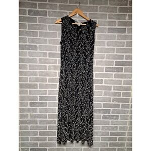 Ronni Nicole Y2K 90s Textured Floral Vintage Maxi Dress Black White Size 12
